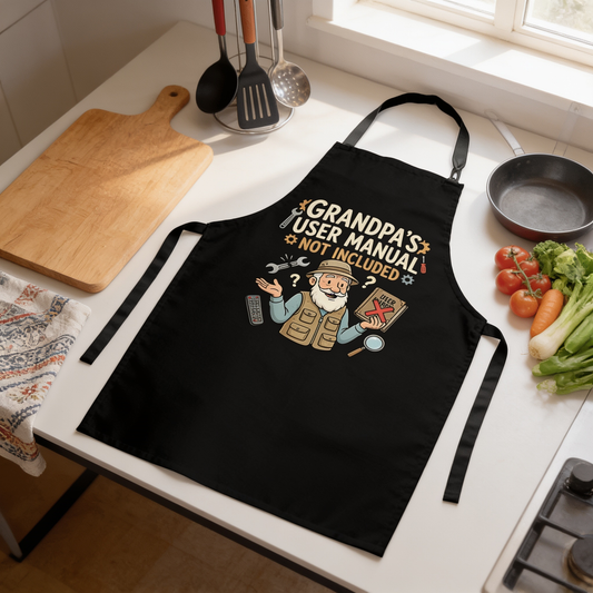 Grandpa's User Manual Not Included Apron – Funny Grandpa BBQ & Cooking Apron Gift