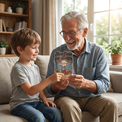 Keep Calm And Ask Grandpa Acrylic Plaque – Personalized Photo Gift for Grandpa
