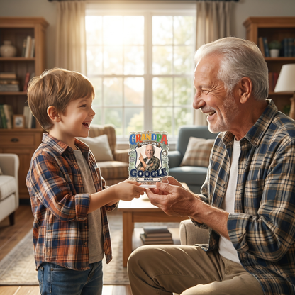 Grandpa Doesn't Need Google Acrylic Plaque – Personalized Photo Gift for Grandpa