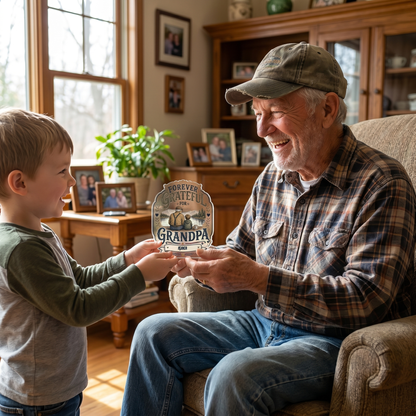 Personalized Forever Grateful Grandpa Acrylic Plaque - Custom Photo Gift