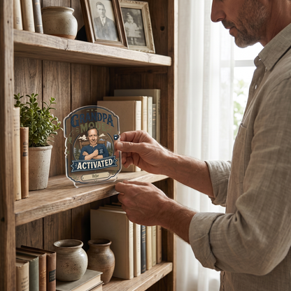 Personalized Grandpa Mode Activated Acrylic Plaque - Custom Photo Gift