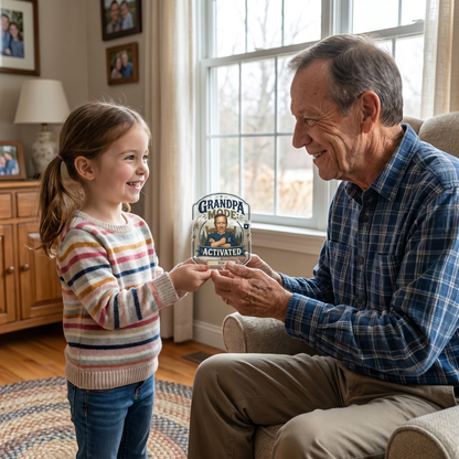 Personalized Grandpa Mode Activated Acrylic Plaque - Custom Photo Gift
