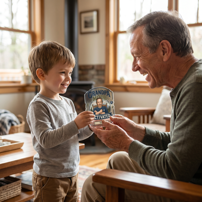 Personalized Grandpa Mode Activated Acrylic Plaque - Custom Photo Gift
