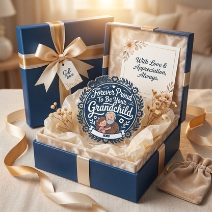Personalized Forever Proud To Be Your Grandchild Acrylic Plaque - Custom Photo Gift