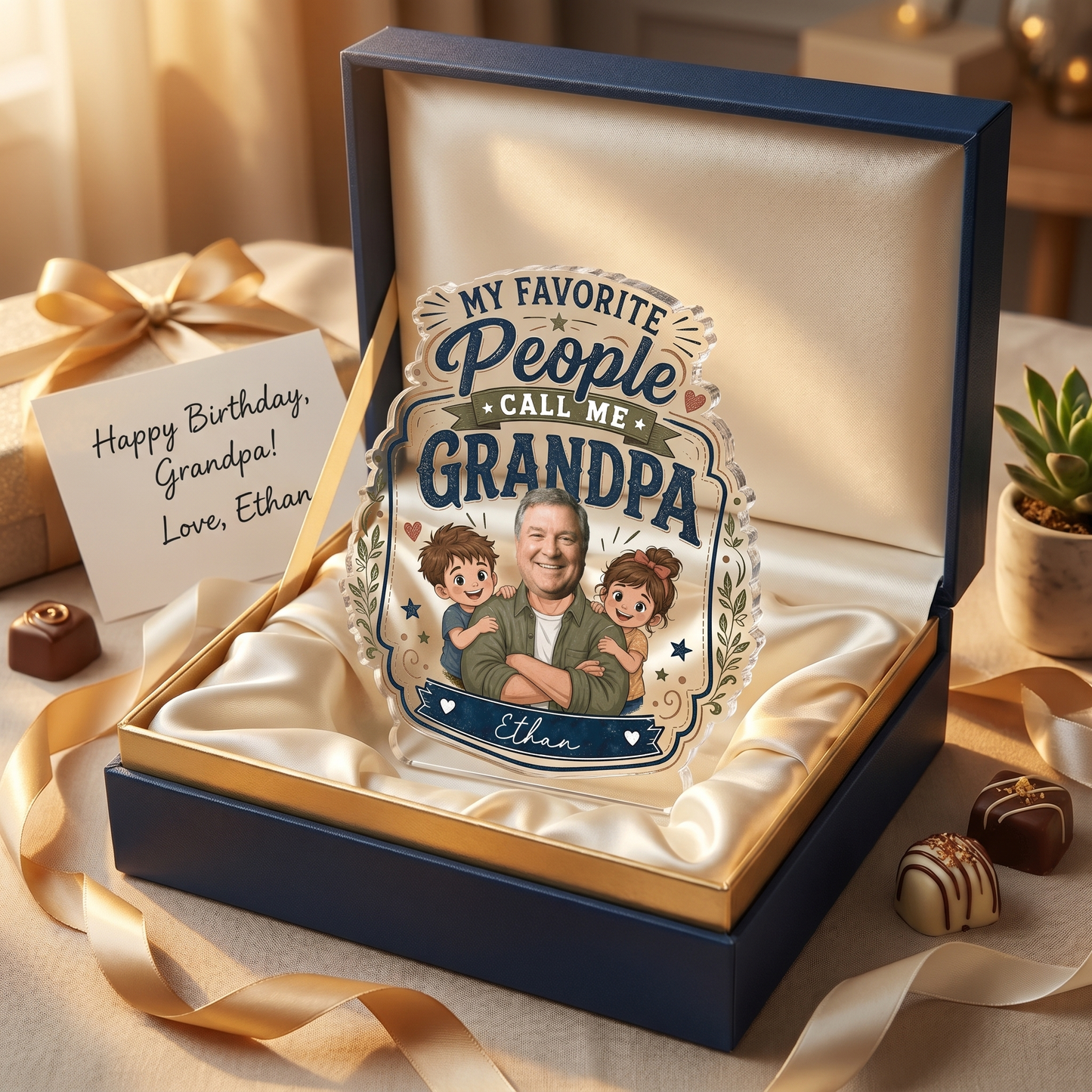 Personalized My Favorite People Call Me Grandpa Acrylic Plaque - Custom Photo Gift