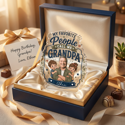 Personalized My Favorite People Call Me Grandpa Acrylic Plaque - Custom Photo Gift