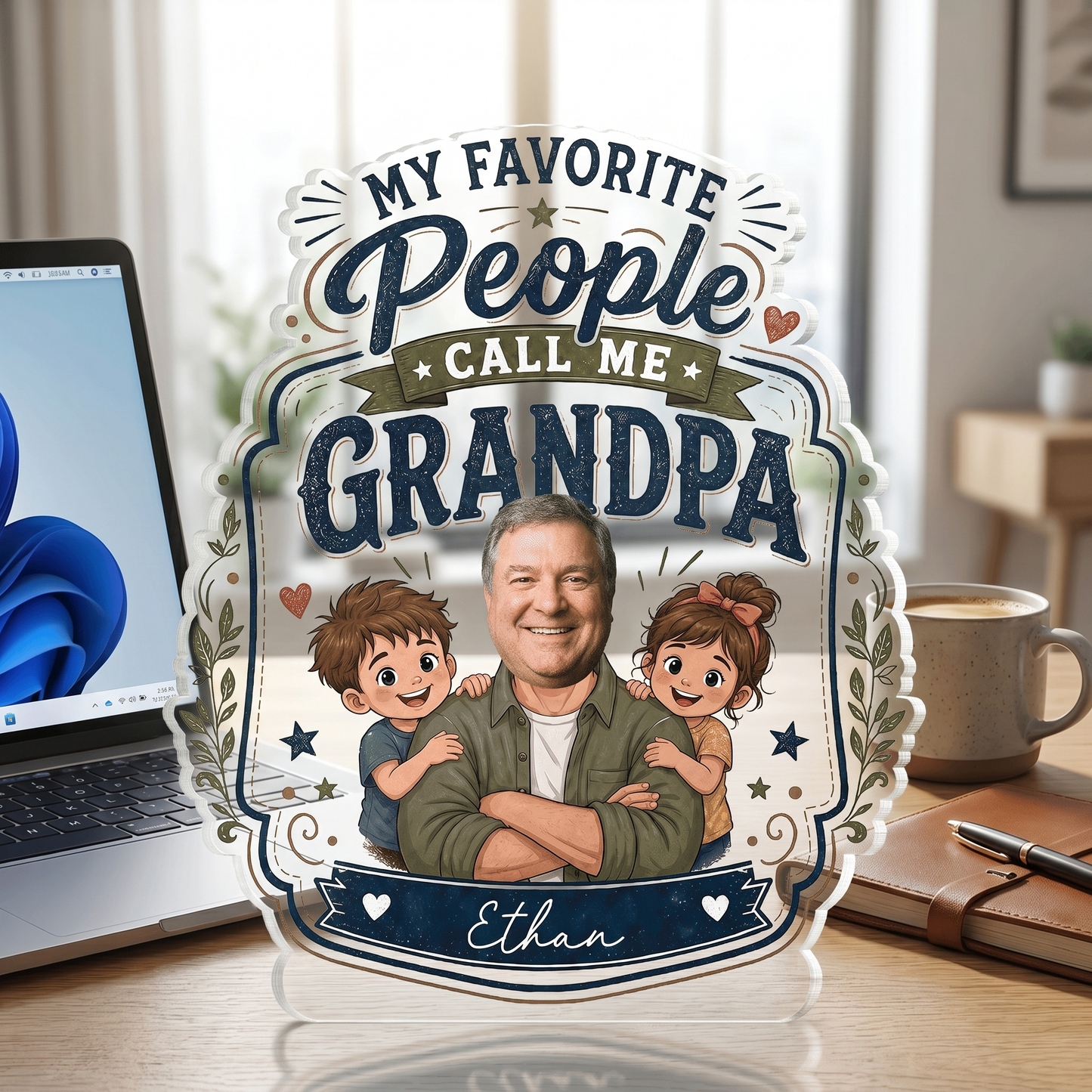 Personalized My Favorite People Call Me Grandpa Acrylic Plaque - Custom Photo Gift