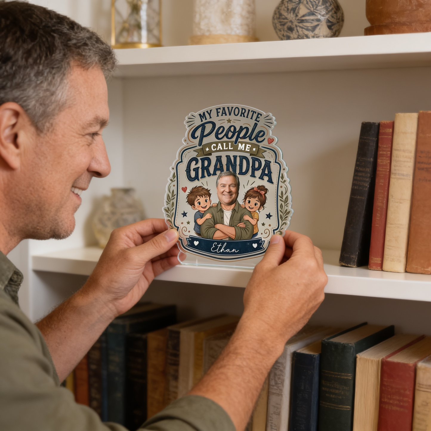 Personalized My Favorite People Call Me Grandpa Acrylic Plaque - Custom Photo Gift