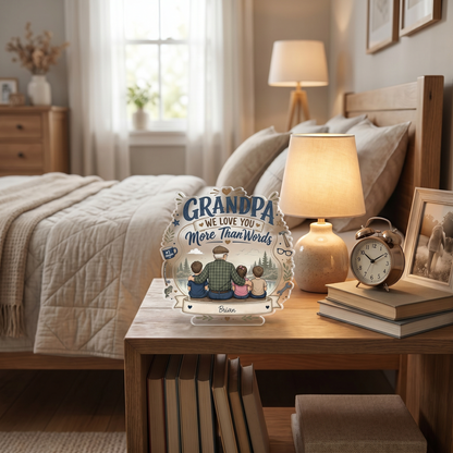 Personalized Grandpa I Love You More Than Words Acrylic Plaque - Custom Photo Gift