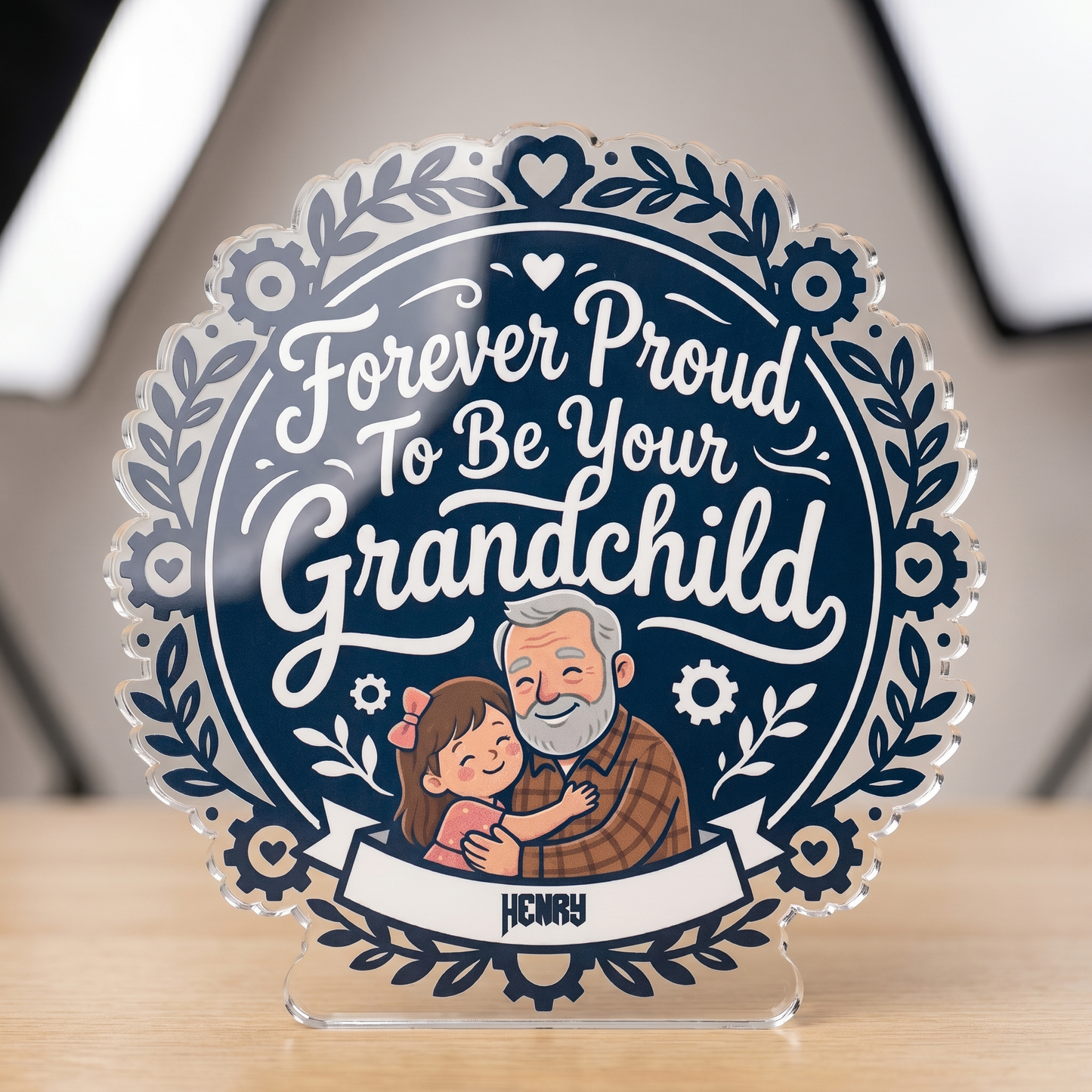 Personalized Forever Proud To Be Your Grandchild Acrylic Plaque - Custom Photo Gift