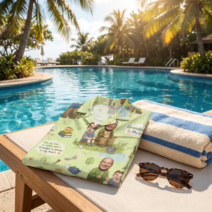 Best Grandpa Ever Custom Photo Hawaiian Shirt – Personalized Tropical Gift for Grandpa