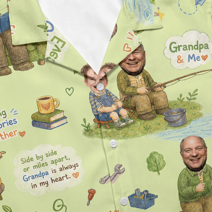 Best Grandpa Ever Custom Photo Hawaiian Shirt – Personalized Tropical Gift for Grandpa
