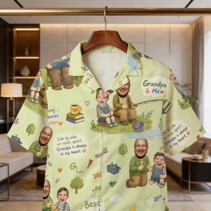 Best Grandpa Ever Custom Photo Hawaiian Shirt – Personalized Tropical Gift for Grandpa