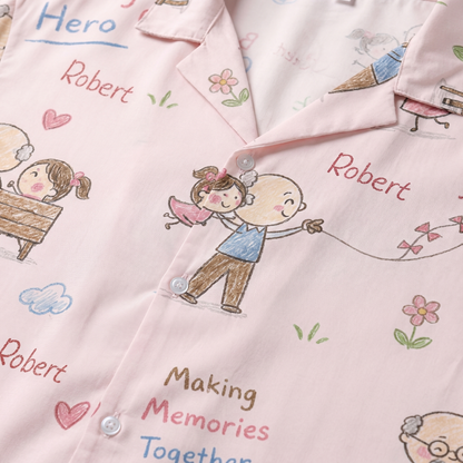 Making Memories Together Grandpa Custom Photo Hawaiian Shirt – Personalized Tropical Gift for Grandpa