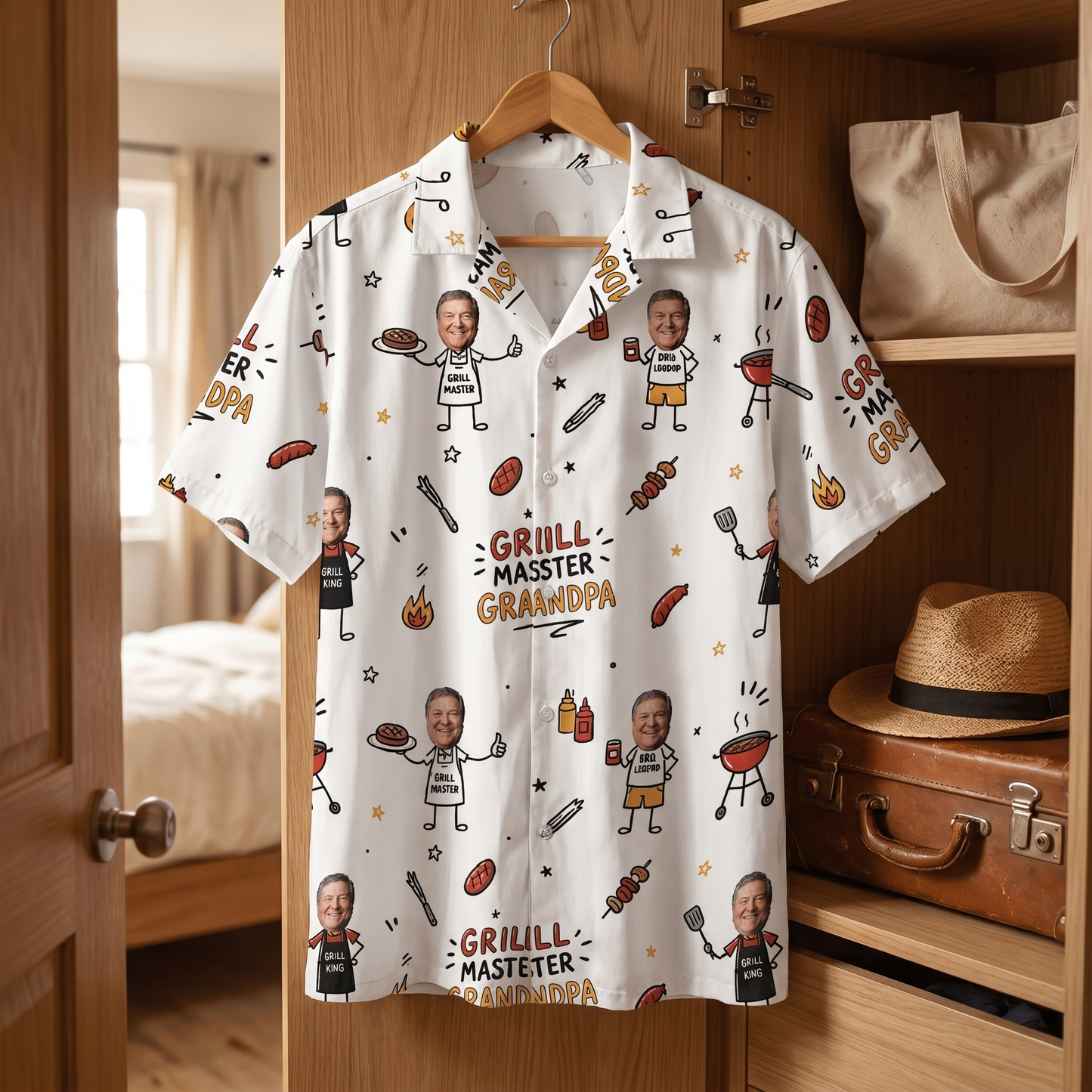 Grill Master Grandpa Hawaiian Shirt – Personalized Tropical BBQ Gift for Grandpa