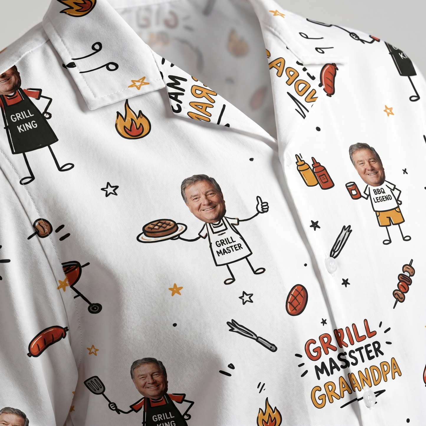 Grill Master Grandpa Hawaiian Shirt – Personalized Tropical BBQ Gift for Grandpa