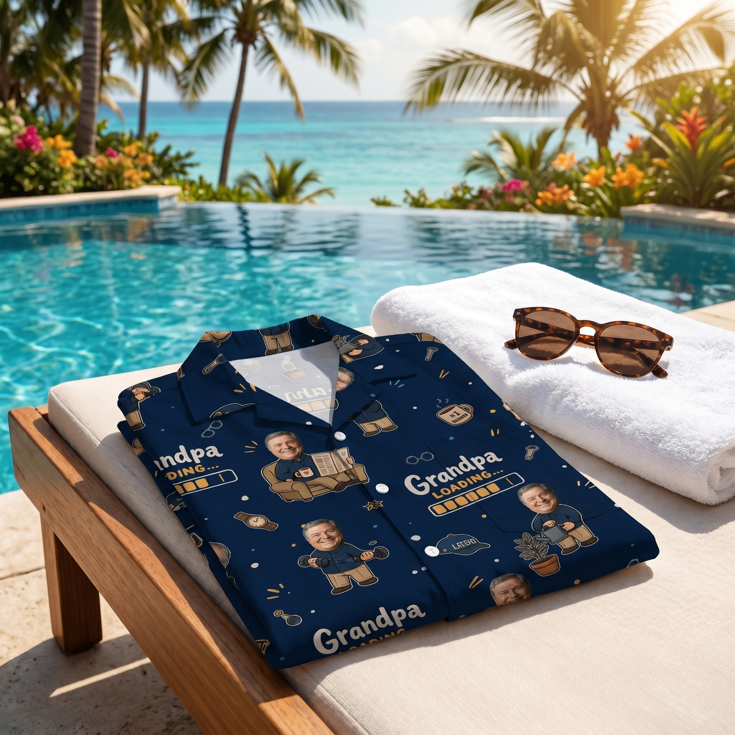 Grandpa Loading Hawaiian Shirt – Personalized Tropical Gift for Grandpa