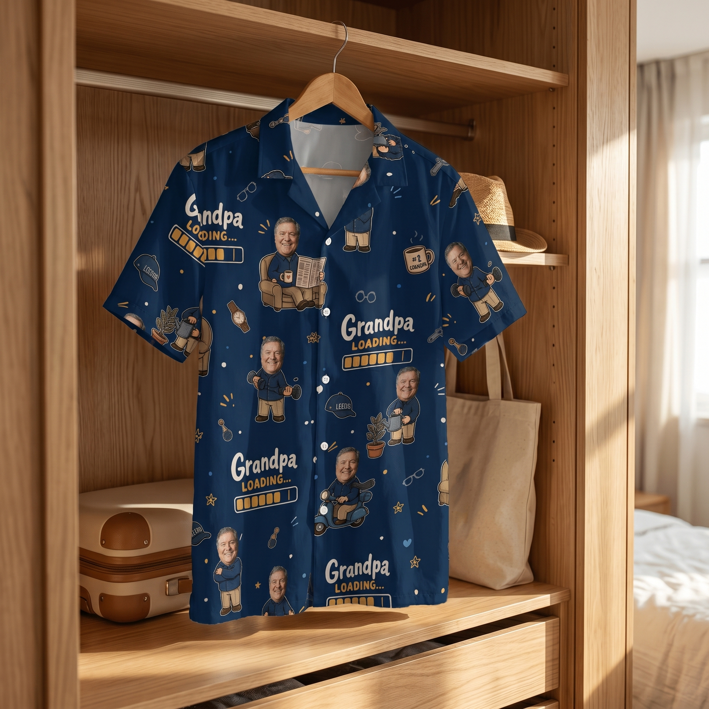 Grandpa Loading Hawaiian Shirt – Personalized Tropical Gift for Grandpa