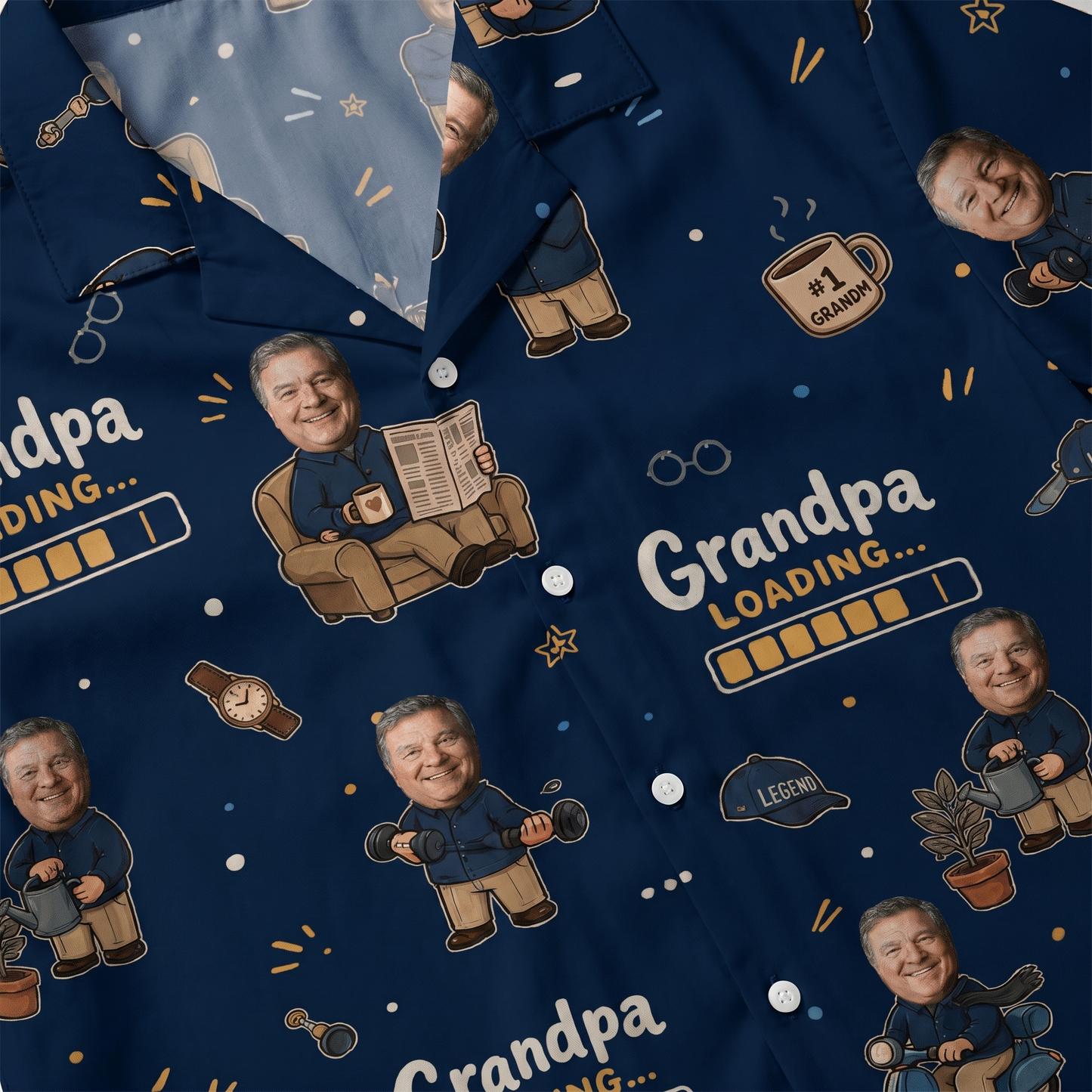Grandpa Loading Hawaiian Shirt – Personalized Tropical Gift for Grandpa