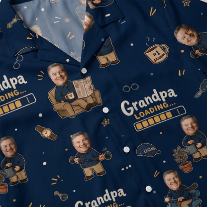 Grandpa Loading Hawaiian Shirt – Personalized Tropical Gift for Grandpa