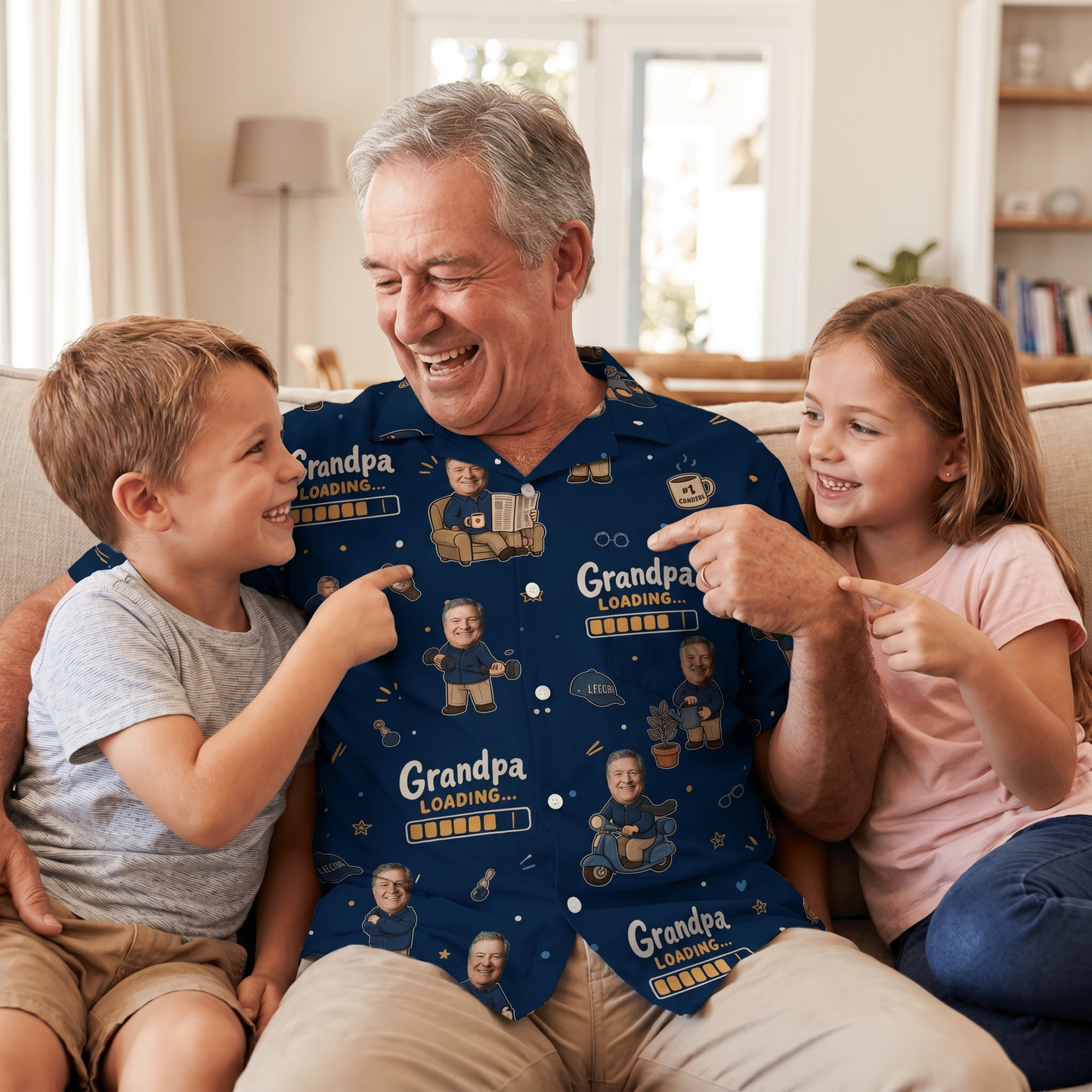 Grandpa Loading Hawaiian Shirt – Personalized Tropical Gift for Grandpa