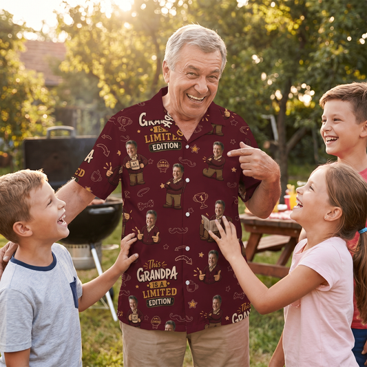 This Grandpa Is a Limited Edition Hawaiian Shirt - Personalized Tropical Gift for Grandpa