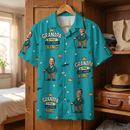 Grandpa A Title Just Above King Hawaiian Shirt – Personalized Tropical Gift for Grandpa