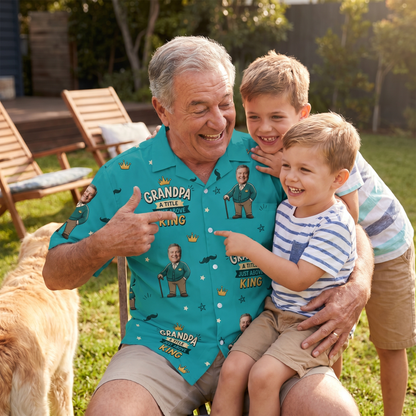 Grandpa A Title Just Above King Hawaiian Shirt – Personalized Tropical Gift for Grandpa