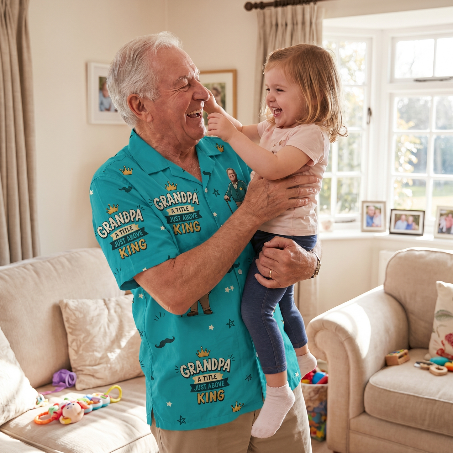Grandpa A Title Just Above King Hawaiian Shirt – Personalized Tropical Gift for Grandpa