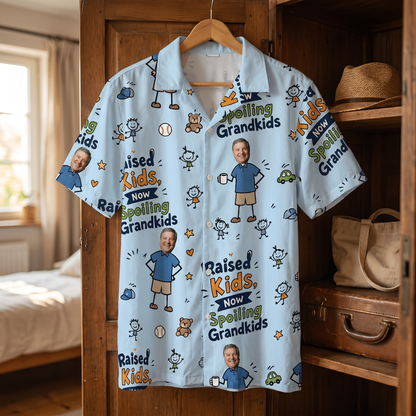 Raised Kids Now Spoiling Grandkids Hawaiian Shirt – Personalized Tropical Gift for Grandpa