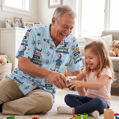 Raised Kids Now Spoiling Grandkids Hawaiian Shirt – Personalized Tropical Gift for Grandpa