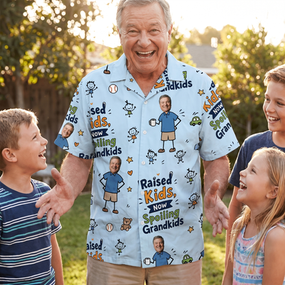 Raised Kids Now Spoiling Grandkids Hawaiian Shirt – Personalized Tropical Gift for Grandpa