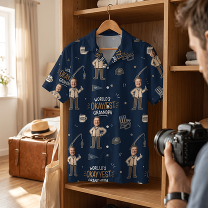 World's Okayest Grandpa Hawaiian Shirt – Personalized Tropical Gift for Grandpa