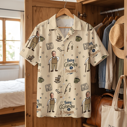 Being Grandpa Priceless Hawaiian Shirt – Personalized Tropical Gift for Grandpa