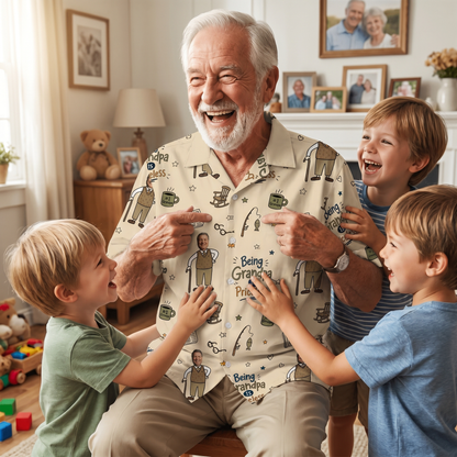 Being Grandpa Priceless Hawaiian Shirt – Personalized Tropical Gift for Grandpa
