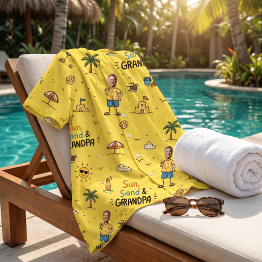 Sun Sand and Grandpa Hawaiian Shirt - Personalized Tropical Gift for Grandpa