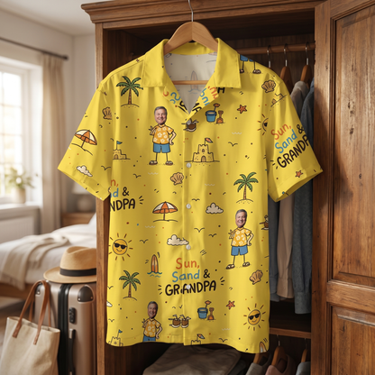 Sun Sand and Grandpa Hawaiian Shirt – Personalized Tropical Gift for Grandpa
