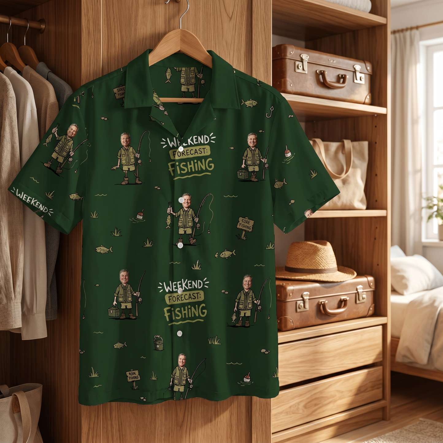 Grandpa Super Hero Custom Photo Hawaiian Shirt – Personalized Father’s Day Gift for Grandpa | Weekend Fishing & Tropical Summer Shirt