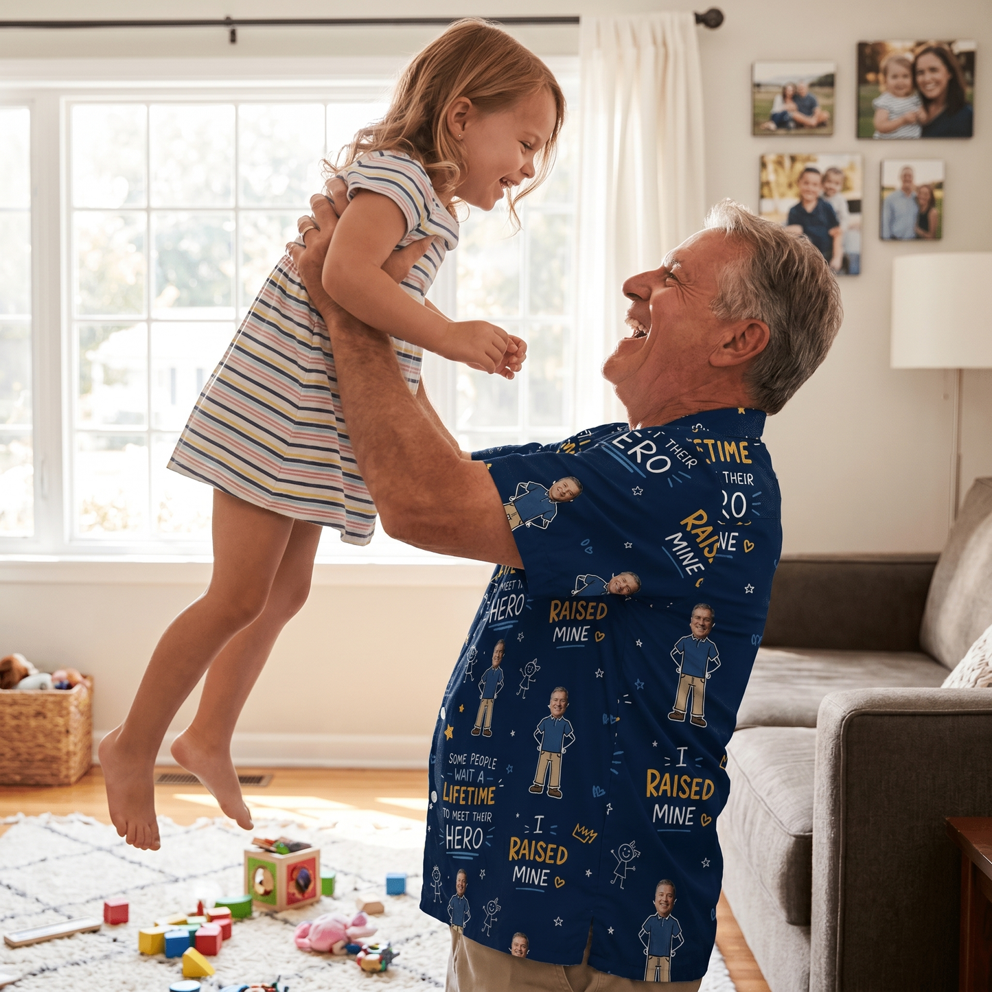 I Raised Mine Custom Photo Hawaiian Shirt – Personalized Father's Day Gift for Grandpa | Tropical Fishing & Family Vacation Shirt