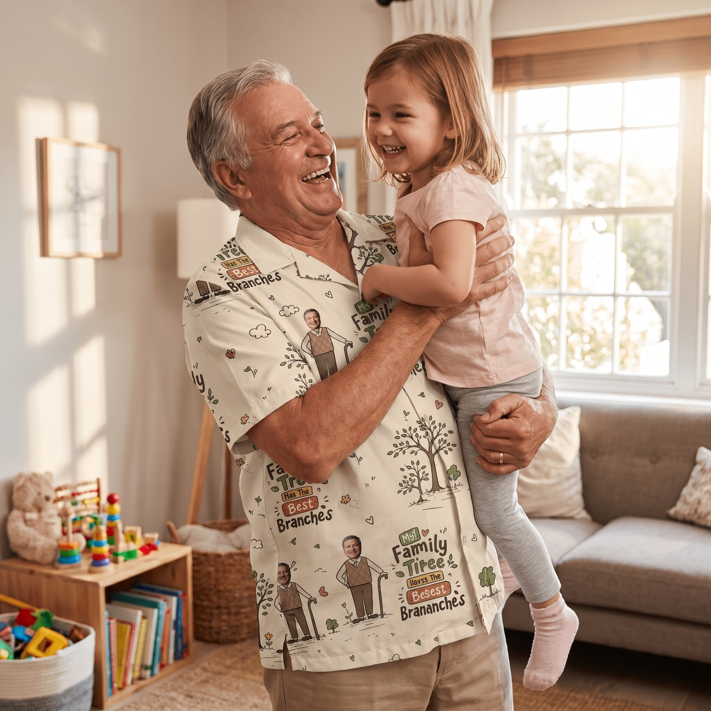My Family Tree Has The Best Branches Custom Photo Hawaiian Shirt – Personalized Father's Day Gift for Grandpa | Tropical Family Vacation Shirt