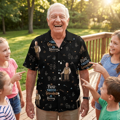 Papa By Chance Grandpa By Blessing Hawaiian Shirt | Personalized Gift for Grandpa