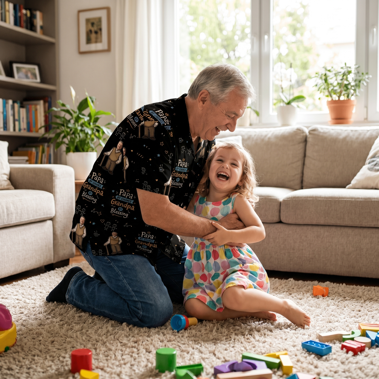 Papa By Chance Grandpa By Blessing Hawaiian Shirt | Personalized Gift for Grandpa