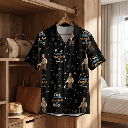 Papa By Chance Grandpa By Blessing Hawaiian Shirt | Personalized Gift for Grandpa