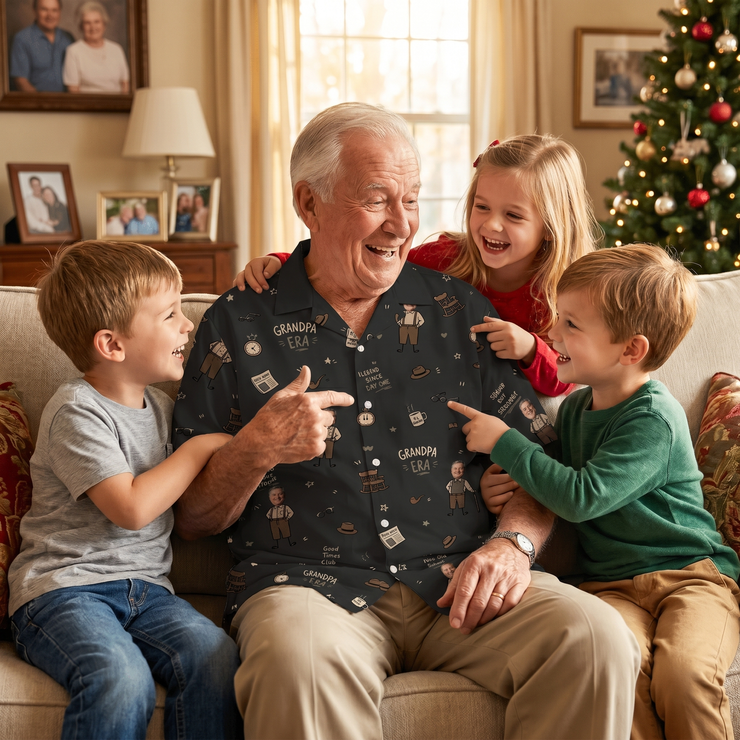 Custom Photo Grandpa Era Hawaiian Shirt | Personalized Gift for Grandpa
