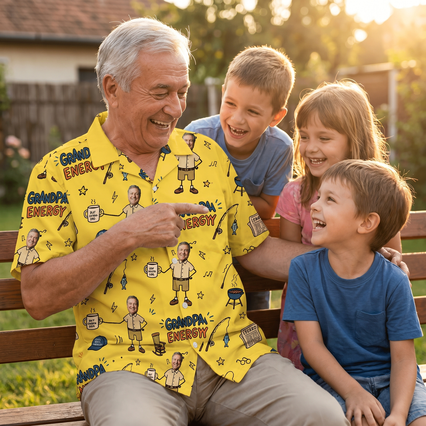 Grandpa Energy Hawaiian Shirt | Personalized Father's Day Gift for Grandpa