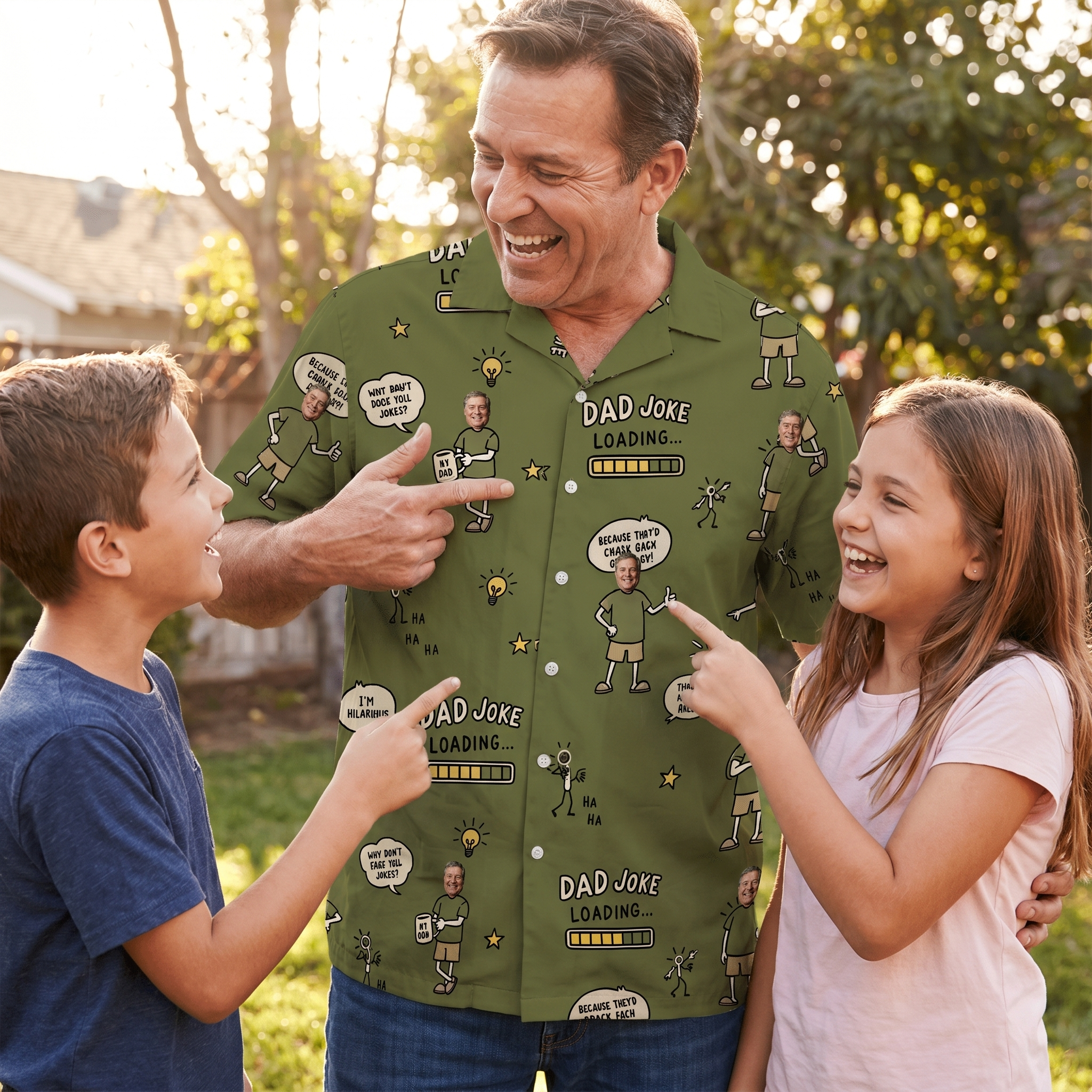 Dad Joke Loading Hawaiian Shirt | Personalized Funny Gift for Dad