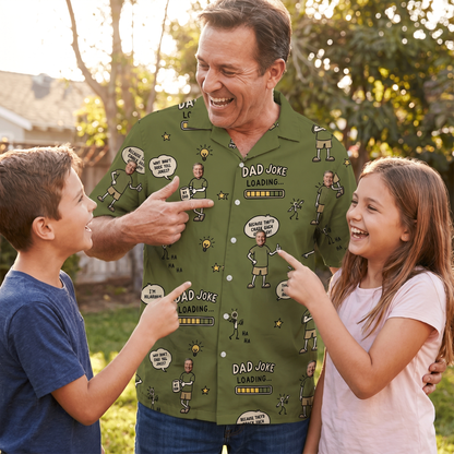 Dad Joke Loading Hawaiian Shirt | Personalized Funny Gift for Dad