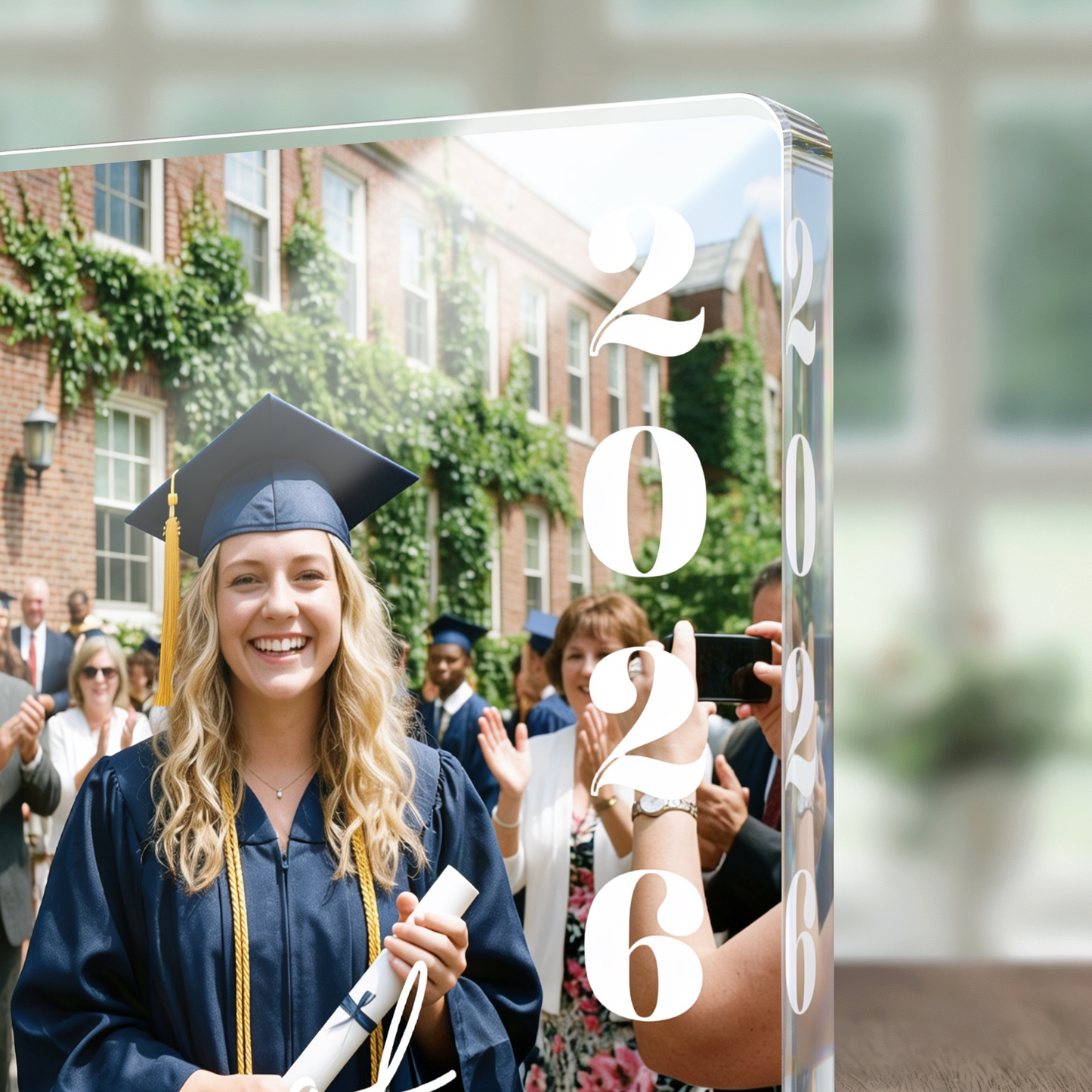 Personalized And So The Adventure Begins Graduation Acrylic Plaque – Name and Photo