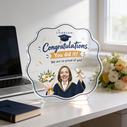 Personalized Congratulations You Did It Photo Graduation Acrylic Plaque