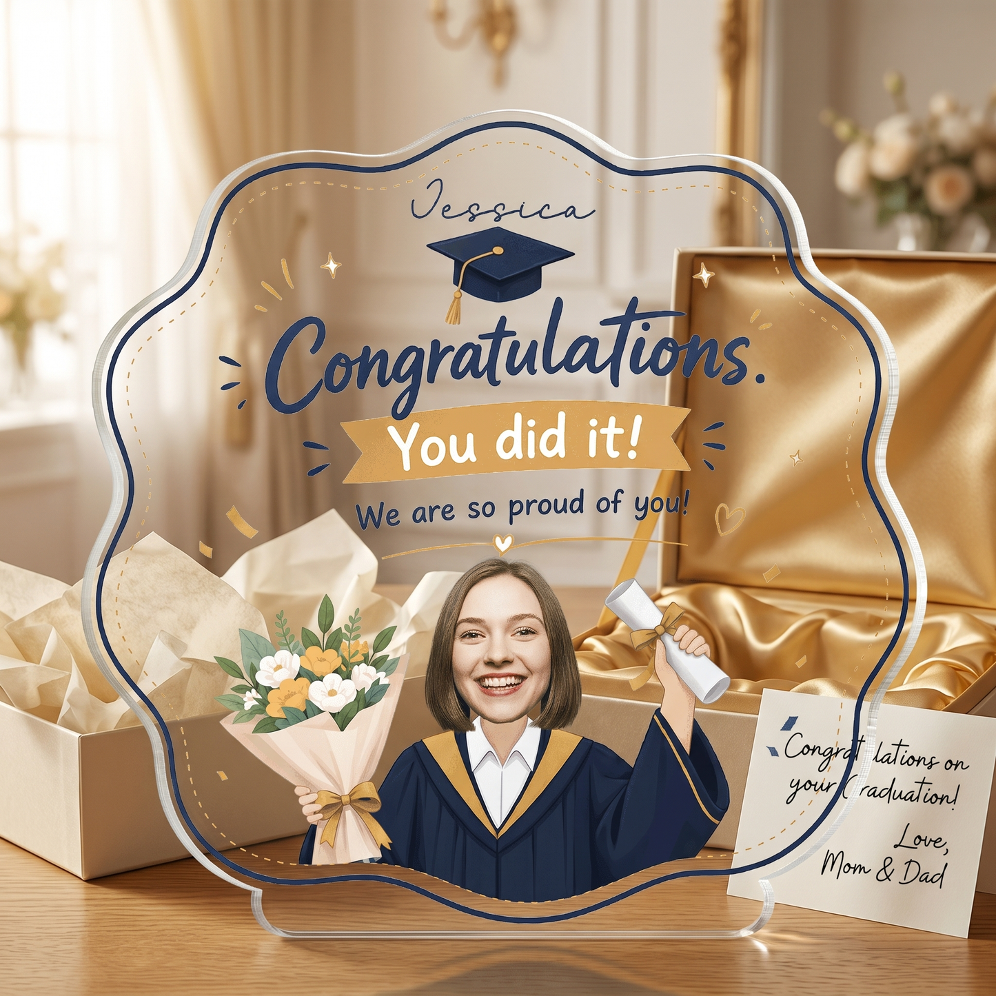 Personalized Congratulations You Did It Photo Graduation Acrylic Plaque